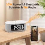 JALL Cloth Alarm Clock for Bed room, with Huge Led Display Show, Blue... - Image 5