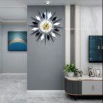Giant Wall Clock Metallic Ornamental Wall Clocks Silent Non-Ticking Moder... - Image 4