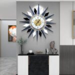 Giant Wall Clock Metallic Ornamental Wall Clocks Silent Non-Ticking Moder... - Image 5