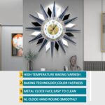 Giant Wall Clock Metallic Ornamental Wall Clocks Silent Non-Ticking Moder... - Image 7