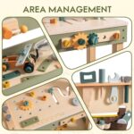 ROBOTIME Picket Youngsters Software Bench, Toddler Software Bench - Toy Play Workben... - Image 7