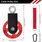 LFJ Aluminum Alloy Cable Pulley with Swing Strap Carabiner, 90mm Pulle... - Image 3