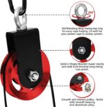 LFJ Aluminum Alloy Cable Pulley with Swing Strap Carabiner, 90mm Pulle... - Image 4