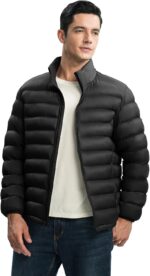 TBMPOY Males's Light-weight Puffer Jackets Removable Hood Water-Resistan... - Image 5