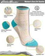 Eddie Bauer Girls's Dura Dri Moisture Management 6-pair Quarter Socks - Image 3