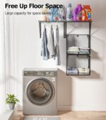 2 Pack Laundry Room Cabinets Group And Storage,Wall Mounted Clot... - Image 5