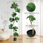 GarveeHome Synthetic Fiddle Leaf Fig Tree - 7 ft Pretend Plant with Blac... - Image 3