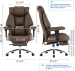 Massive and Tall Workplace Chair with Footrest, PU Leather-based Excessive Again Executiv... - Image 3