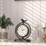 Black Classic Desk Clock with Fowl, European Retro Model Mantel Clock... - Image 4