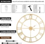 1st owned Massive Wall Clock Silent Non-Ticking Roman Numerals Classic B... - Image 9