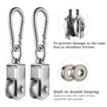 Cable Pulley Wheel for Rope with Carabiner,Ball Bearings, Easy No No... - Image 5