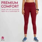 RIYU Excessive Waisted Leggings for Ladies with Pockets | Exercise and Yoga L... - Image 4