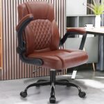 Leather-based Workplace Chair, PU Residence Pc Desk Chairs with Ergonomic Again... - Image 3