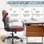 Leather-based Workplace Chair, PU Residence Pc Desk Chairs with Ergonomic Again... - Image 5