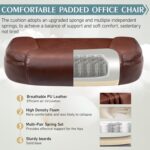 Leather-based Workplace Chair, PU Residence Pc Desk Chairs with Ergonomic Again... - Image 6