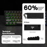 MechLands Aula Mini60 HE PRO Wi-fi Corridor Impact Gaming Keyboard, 400... - Image 5