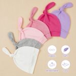 Durio 6 Pcs Child New child Hats 0-6 Months for Child Ladies Boys Cozy Knot... - Image 6