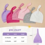 Durio 6 Pcs Child New child Hats 0-6 Months for Child Ladies Boys Cozy Knot... - Image 8