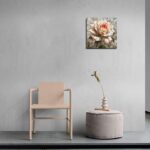 Rest room Wall Artwork Décor, Pink Rose Canvas Portray, White Blooming Flo... - Image 4