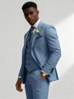 Mens Swimsuit 3 Piece Slim Match Fits for Males Double Breasted Swimsuit Wedding ceremony ... - Image 3