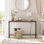 HOOBRO 47.2" Console Desk with Energy Shops and USB Ports, Couch Narr... - Image 5