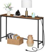 HOOBRO 47.2" Console Desk with Energy Shops and USB Ports, Couch Narr... - Image 10