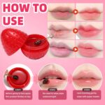 4Pcs Tinted Bee Lip Balm,Fruit Lip Masks Honey Pot, Strawberry, Apple,L... - Image 3
