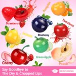 4Pcs Tinted Bee Lip Balm,Fruit Lip Masks Honey Pot, Strawberry, Apple,L... - Image 8