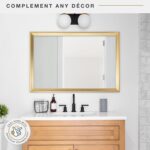 MCS 23x34.25 Lara Massive Wall Mirror, Gold Conventional Rectangle Mirror... - Image 3