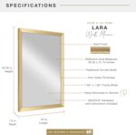 MCS 23x34.25 Lara Massive Wall Mirror, Gold Conventional Rectangle Mirror... - Image 4