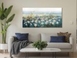 Arjun Flower Wall Artwork Bed room Wall Decor Canvas White Daisy Floral Pai... - Image 3