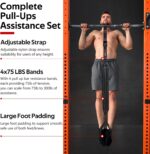 Pull Up Help Bands Set, Heavy Responsibility Adjustable Pull Up Help Ban... - Image 3