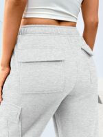 Fashionable Queen Womens Sweatpants Extensive Leg Cargo Barrel Dishevelled Pants Jogge... - Image 4