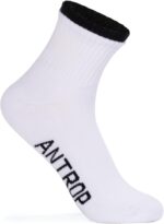 Athletic Crew Socks for Girls, Cushioned Cotton Mix, 4 Pairs, White ... - Image 7