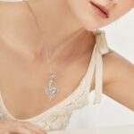 Pendant Necklace Presents for Ladies, Sterling Silver Moissanite Coronary heart Nec... - Image 3