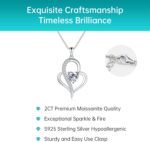 Pendant Necklace Presents for Ladies, Sterling Silver Moissanite Coronary heart Nec... - Image 5