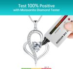 Pendant Necklace Presents for Ladies, Sterling Silver Moissanite Coronary heart Nec... - Image 6