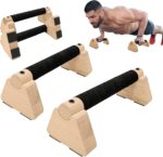 2 PCS Picket Parallettes Bars, Wooden Push Up Bars Calisthenics Equipmen... - Image 2