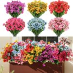 24 Bundles Life like Synthetic Flowers for Outside, Faux Flowers UV ... - Image 2