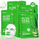 30 Pack Aloe Vera Hydrating Face Masks Skincare, Moisturizing & Soothi... - Image 2