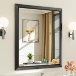 36x30 Inch Black Lavatory Mirror for Wall, Thick Steel Framed Rectangl... - Image 2