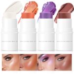 4 Colours Cream Blush Highlighter Contour Blush Stick Creamy Cosmetics ... - Image 2