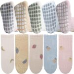 5 Pairs Child Boys Women Non-Slip Grip Ankle Socks Toddler Child Women Bo... - Image 2