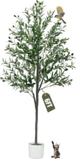 6FT Synthetic Olive Tree,Synthetic Vegetation Indoor,Fake Olive Tree Ind... - Image 2