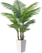 6FT Synthetic Palm Tree, Tall Fake Palm Tree Indoor with Pretend Vegetation ... - Image 2