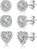 ALEXCRAFT Sterling Silver Stud Earrings for Ladies Ladies Cubic Zirconia... - Image 2