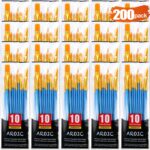 Acrylic Paint Brush Set, (20 Packs /200 pcs) Nylon Hair Brushes for Oi... - Image 2
