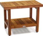 AquaTeak The Unique 24" Spa Teak Bathe Bench with Shelf - Image 2