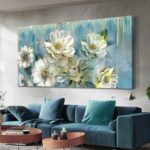 Ardemy Floral Canvas Wall Artwork for Dwelling Room Giant Magnolia White Flo... - Image 2