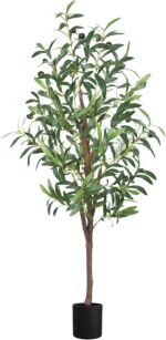 Synthetic Olive Tree, 4FT Tall Fake Olive Timber 48in Out of doors Faux Pot... - Image 2